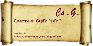 Csernus Győző névjegykártya